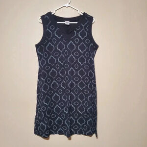 Kantoo Women's Size Medium Dress Sleeveless Black Geometric Print